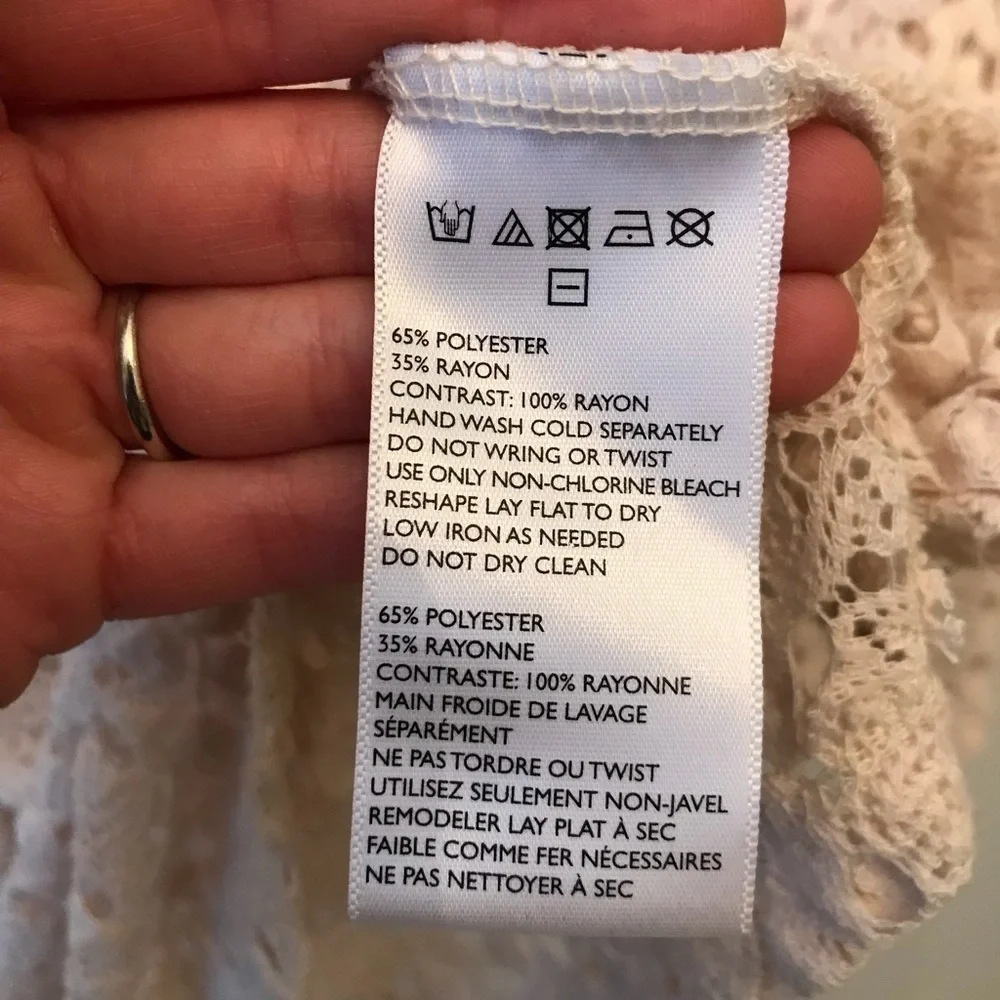 EUC UO Staring at Stars Cream Crochet Shirt XS​​​​​​​